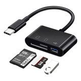Adaptador Hub Otg Usb Cartão De Memoria Tf Cf Tipo C