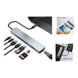 Adaptador Hub Thunderbolt Usb 3.1 Tipo C Hdmi 4k Mac 8 Em 1
