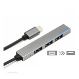 Adaptador Hub Tipo C P/ 4 Portas Usb 2.0 Mac Lenovo Note Pc