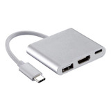 Adaptador Hub Tipo C Usb 3.1 Tipo C Hdmi 4k 3 Em 1