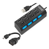 Adaptador Hub Usb 4 Portas Otg