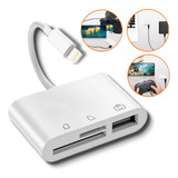Adaptador Leitor Cartão Sd Tf Compátivel iPhone 13 14 11 X 8
