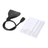 Adaptador Multiplicador Hub Switch Hdmi 3x1 Splitter 4k 3d 