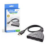 Adaptador Multiplicador Hub Switch Hdmi 3x1 Splitter 4k Hd 3d Lumi