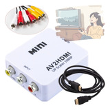 Adaptador P/ Transformar Av Em Hdmi + Cabo Hdmi + Cabo Rca