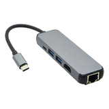 Adaptador Portátil Tipo C 5 Em 1 Ethernet Lan Usb Mac Nf
