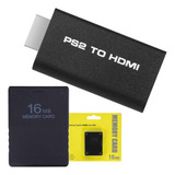Adaptador Ps2tohdmi + Memory Card 16mb