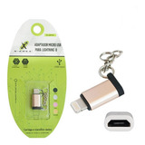 Adaptador Smartfone De Conector Microusb Para iPhone 7 8 10 Cor Preto