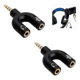 Adaptador Splitter P2 X P3 Fone Microfone Audio Headset 2 Un