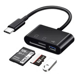 Adaptador Tipo C 3 Em 1 Usb 3.0 Sd Tf Leitor Cartão Memoria