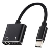 Adaptador Tipo C Duplo Para Fone Carregador 3.5mm Universal 
