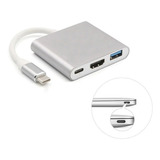 Adaptador Tipo C Para Hdmi 4k Usb 3.0 Hub Macbook Air Pro Nf