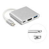 Adaptador Tipo C Para Hdmi 4k Usb 3.0 Hub Macbook Air Pro