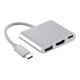 Adaptador Tipo-c Para Hdmi + Usb 3.0 + Usb C Resolução 4k