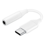 Adaptador Type C Fone Ouvido P2 3.5mm Genuino Stereo Stereo Cor Branco