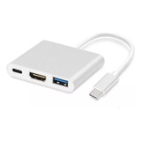 Adaptador Type-c 3 In 1 Usb-c Hdmi Usb 3.1 Para Macbook 12