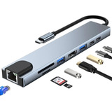 Adaptador Type-c 8 In1 Com Saída Hdmi 4k Usb