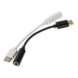 Adaptador Usb Conector Tipo - C P2 Fone De Ouvido 3.5 Cor Branco