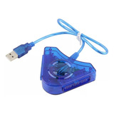 Adaptador Usb Duplo P/ Controles Ps2 E Ps1 Ligue No Pc