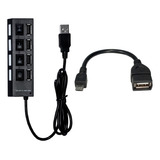 Adaptador Usb Hub 4 Portas +