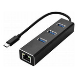 Adaptador Usb Tipo C 3.1 Hub 3 Portas 3.0 Ethernet Rj45 /100