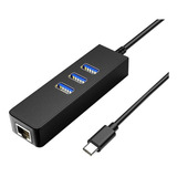 Adaptador Usb Tipo C 3.1 Hub 3 Portas 3.0 Ethernet Rj45 /100