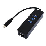 Adaptador Usb Tipo C Thunderbolt Para Rede Gigabit Rj45 Usb