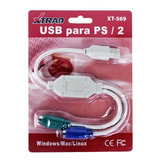 Adaptador Usb X Ps2 Com 2 Entrada Fêmea Xtrad - Xt-569