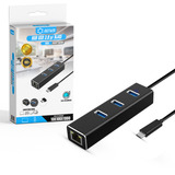 Adaptador Usb-c Com 3 Saída Usb3.0 Rj45 P Notebook Lt-1168