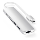Adaptador Usb-c Satechi Multiportas Slim V2 P/ Macbook M1