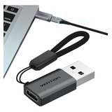 Adaptador Vention Otg Usb Fêmea Para Conversor Masculino Tipo C Cor Preto