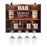 Adega Decorativa Bar De Parede Garrafas Vinho Taças Copos