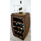 Adega Porta Vinho Com Bandeja Bar Grande 15 Garrafas Wks