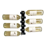 Adega Vertical Suporte Vinho Parede 6 Garrafas -em Preto