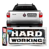 Adesivo Aplique Emblema Caçamba Strada Hard Working - Preto