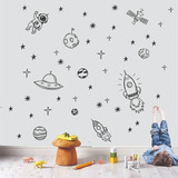 Adesivo Astronauta, Espaço, Estrelas, Decoração De