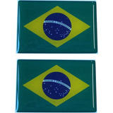 Adesivo Bandeira Brasil Resinada Alto Relevo