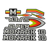 Adesivo Bicicleta Monark 10 Super Branco/preto