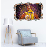 Adesivo Buraco De Parede Kobe Bryant Mod 305 Tam 90cm X 48cm