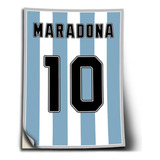 Adesivo Camisa Argentina Maradona Auto Colante A0 120x84cm