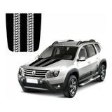 Adesivo Capô Compatível Renault Duster Marcas De Pneus R251 Cor Preto