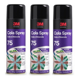 Adesivo Cola Reposicionavel Spray 75 - 3m - Kit Com 3 Tubos