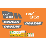 Adesivo Compatível Mini Escavadeira Dx35z Dx 35z Kit F502 Cor Padrão