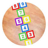 Adesivo De Chão Amarelinha Infantil Laminado Cor Colorido