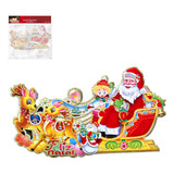 Adesivo De Natal Papai Noel Montado Nas Renas