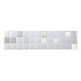 Adesivo De Parede 3d Pastilha - Branco Com Espelhada 31x8cm