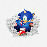 Adesivo De Parede Buraco Sonic Mario