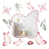 Adesivo De Parede Decorativo Borboleta Rosa Delicada Jardim 