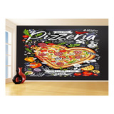 Adesivo De Parede Estilo Lousa Pizza Recheios M² Lcb12