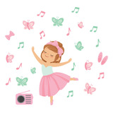 Adesivo De Parede Infantil Menina Bailarina